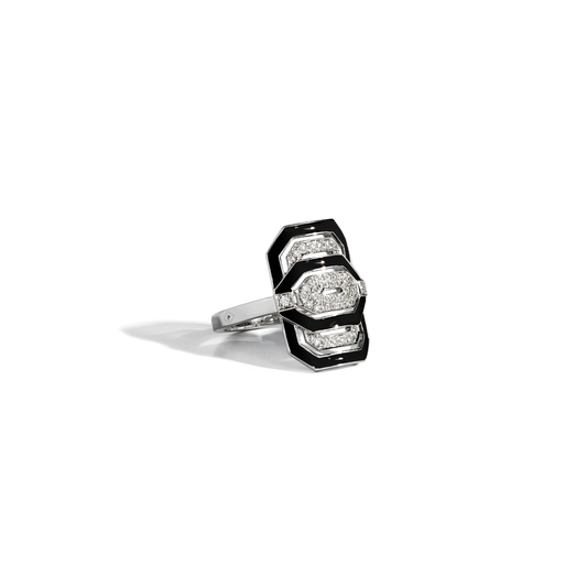 Petite My Way White Gold & Enamel Ring