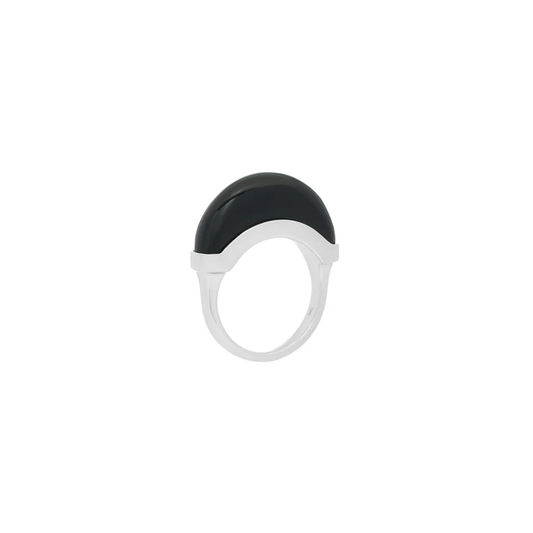 Luna Mini Ring - Silver & Black Onyx