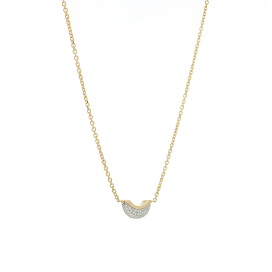 Luna Mini Necklace - Gold with Diamond White Pave