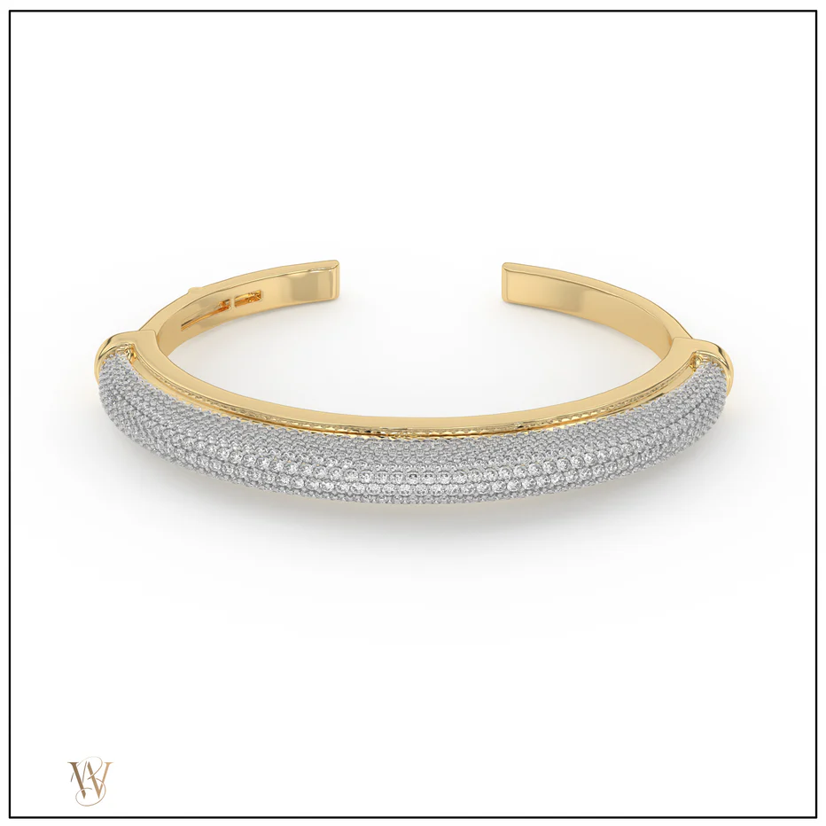Luna Cuff - Gold Diamond Pave