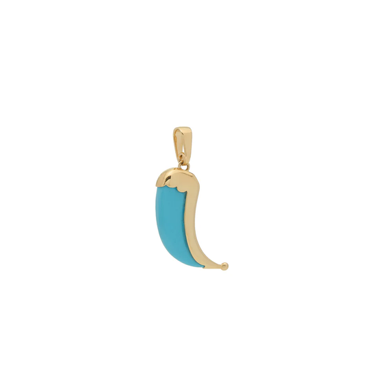 Wyld Dorian Horn - Yellow Gold and Turquoise