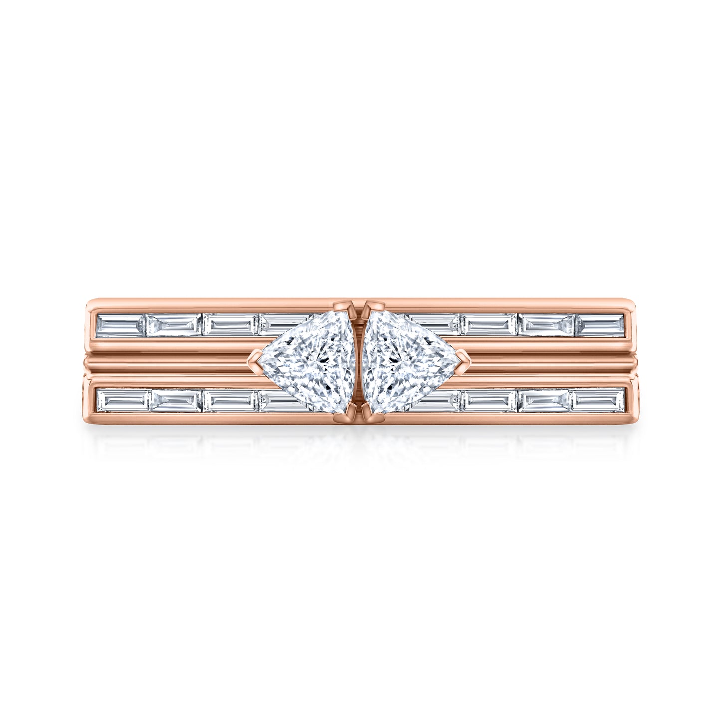 Blade Double Trillant & Baguette Ring