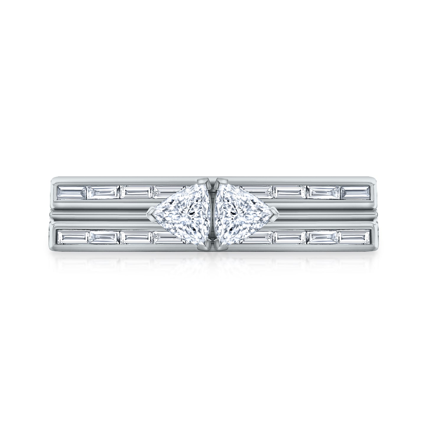 Blade Double Trillant & Baguette Ring