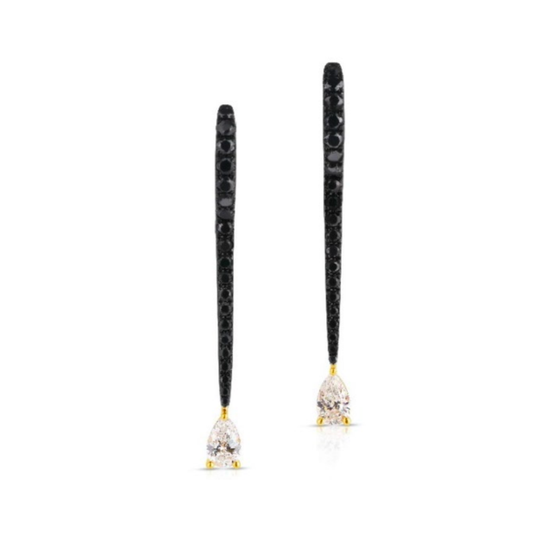 Pear-Shaped Diamond Spike Earrings