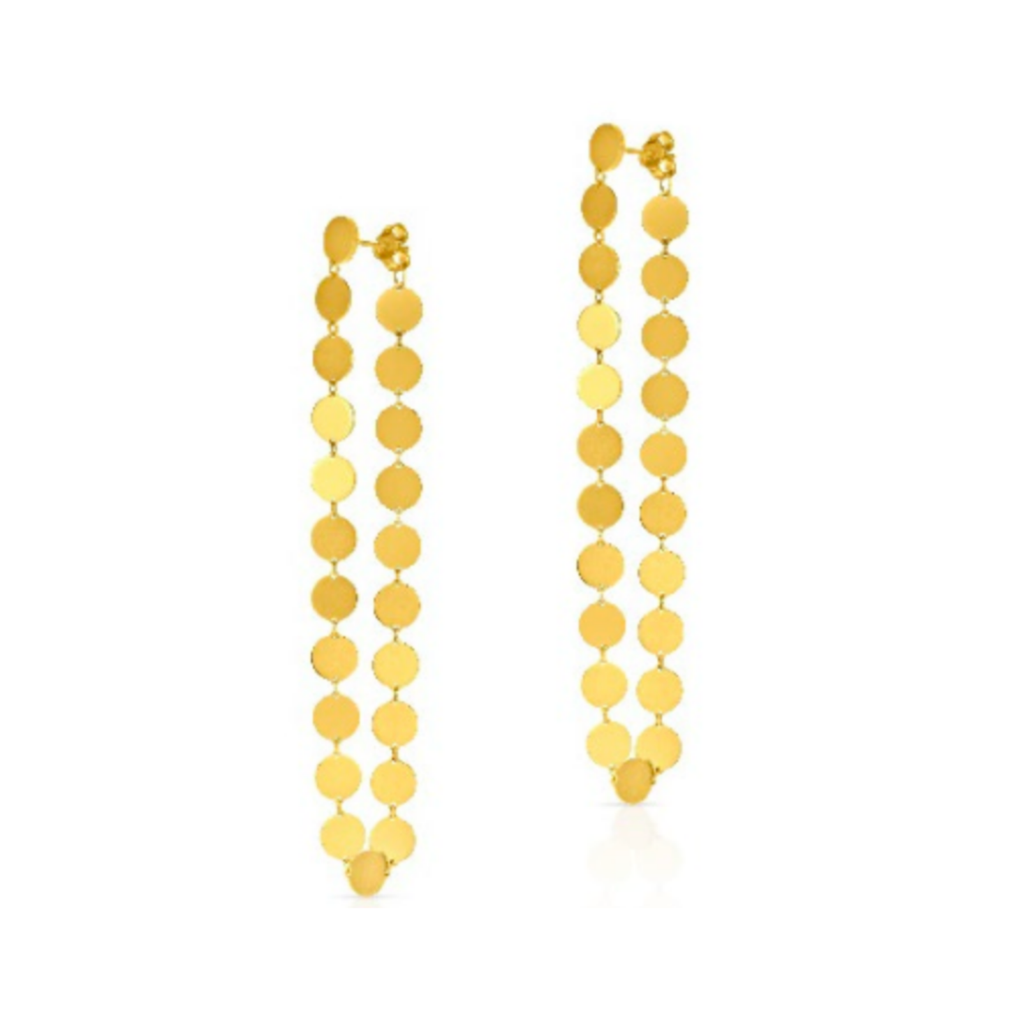 Circle Inlay Front/Back Loop Earrings