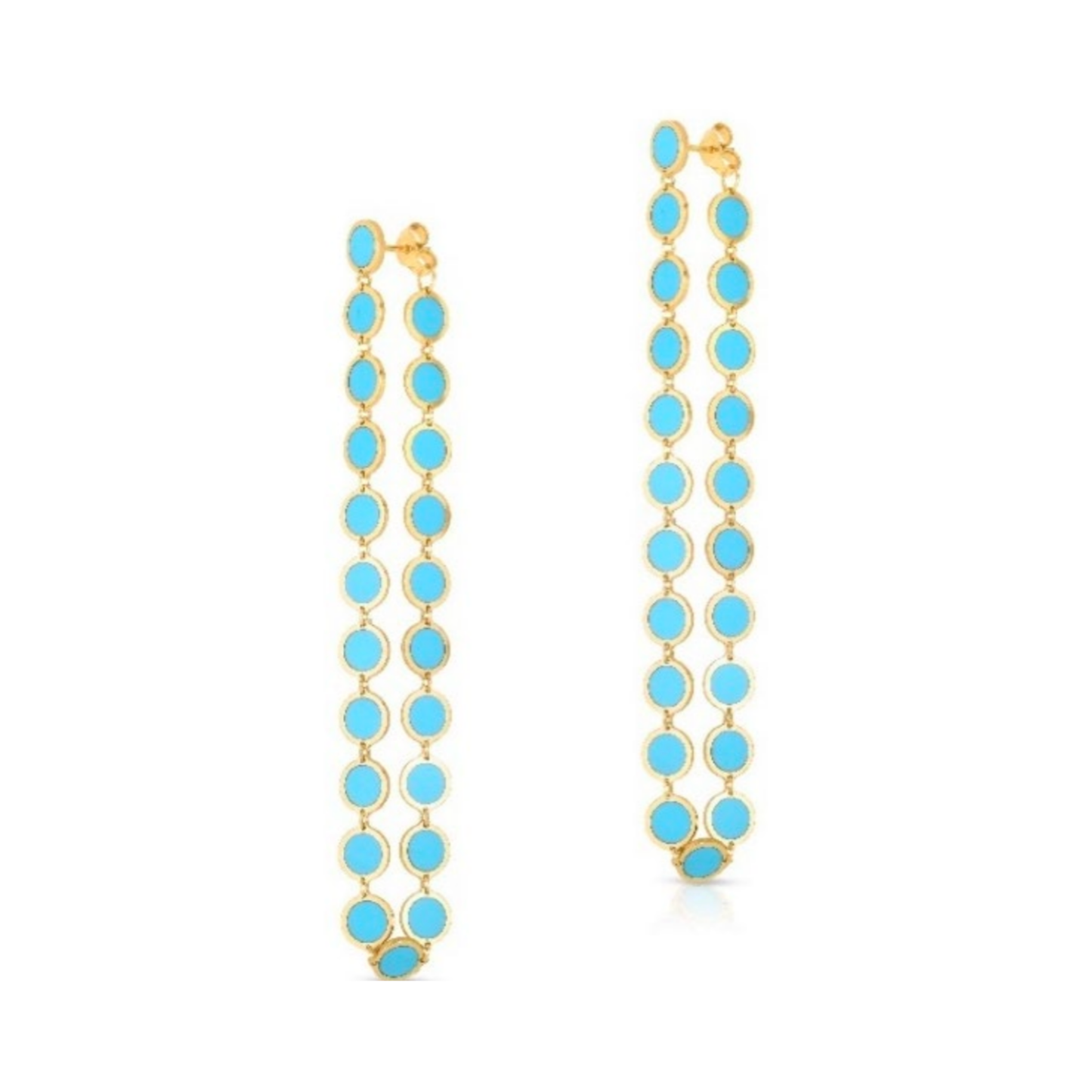 Circle Inlay Front/Back Loop Earrings