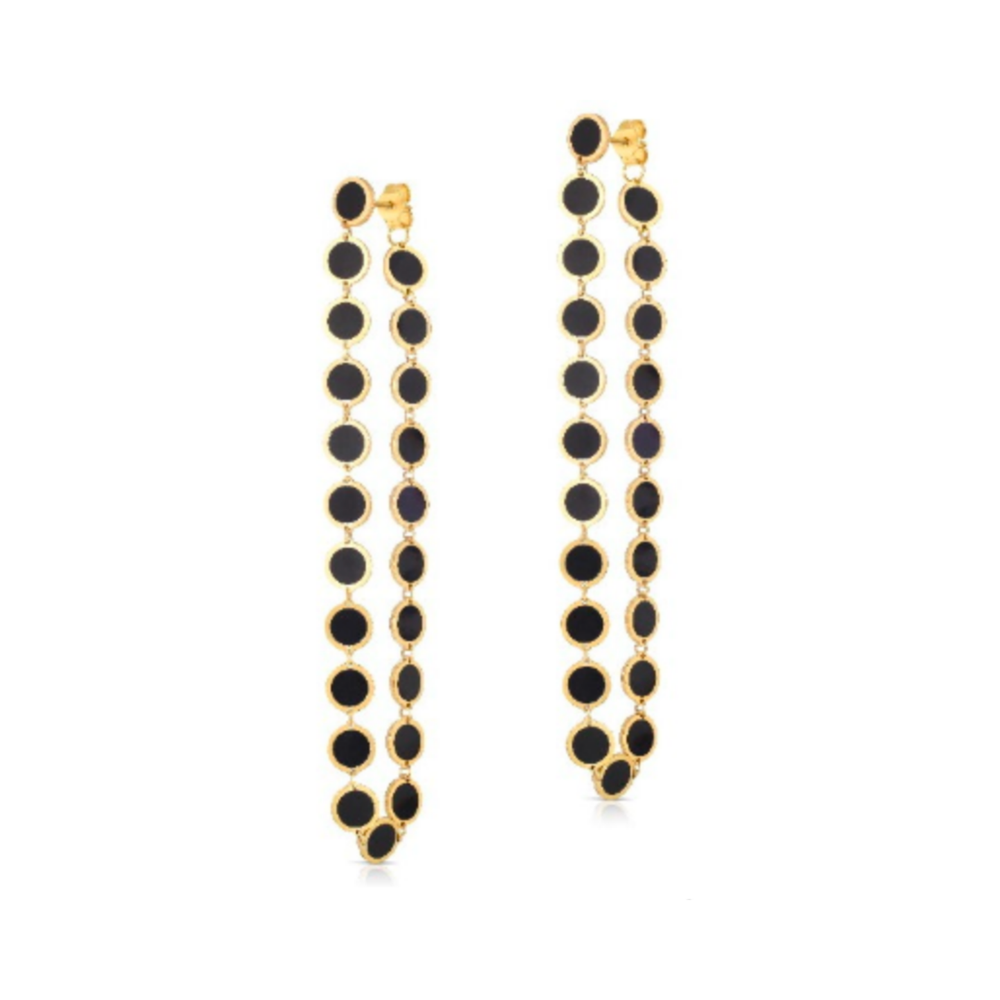 Circle Inlay Front/Back Loop Earrings