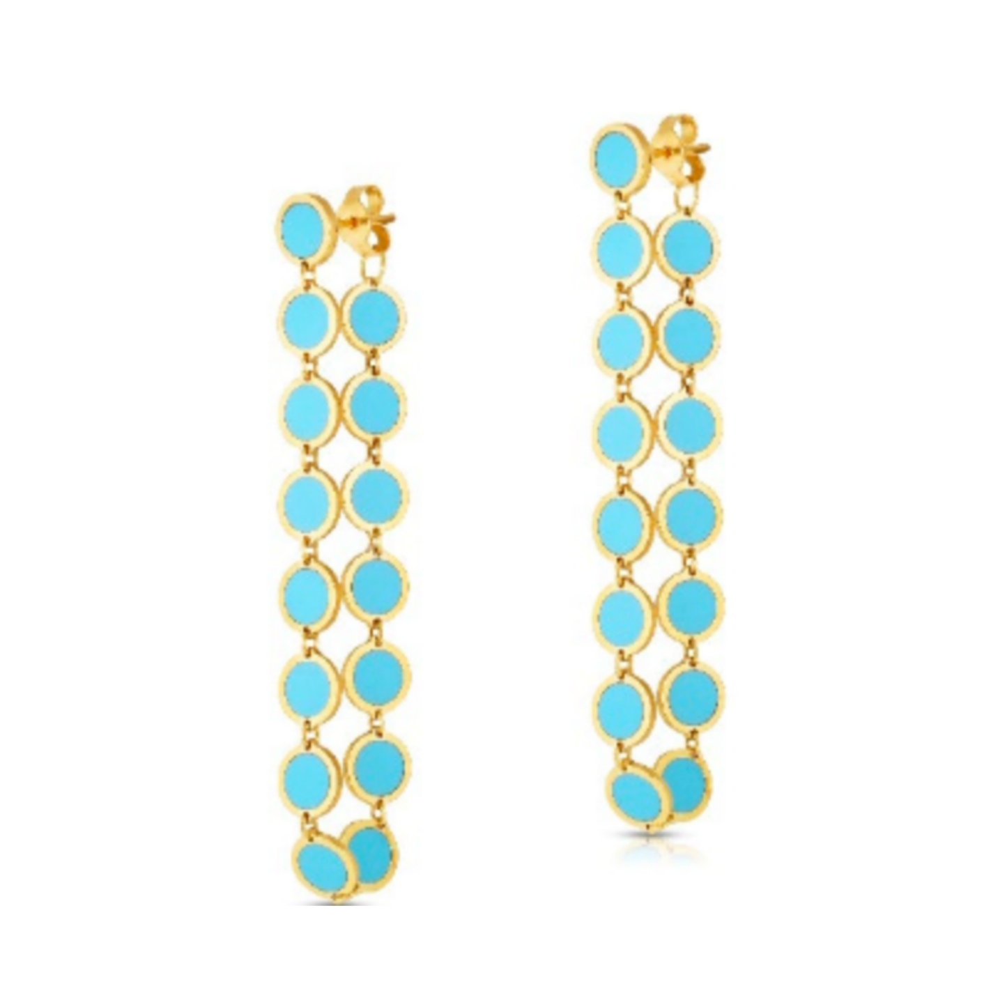 Circle Inlay Front/Back Loop Earrings