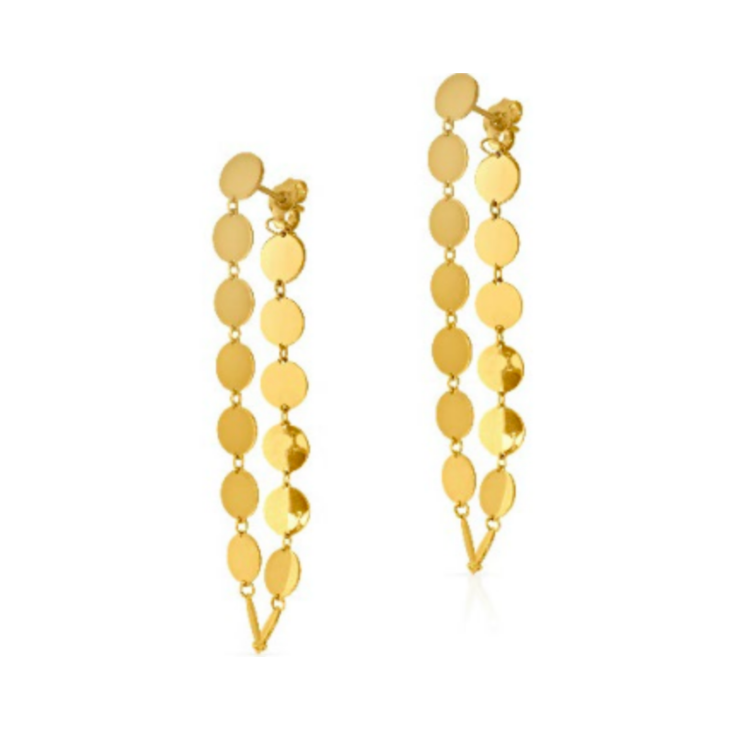 Circle Inlay Front/Back Loop Earrings