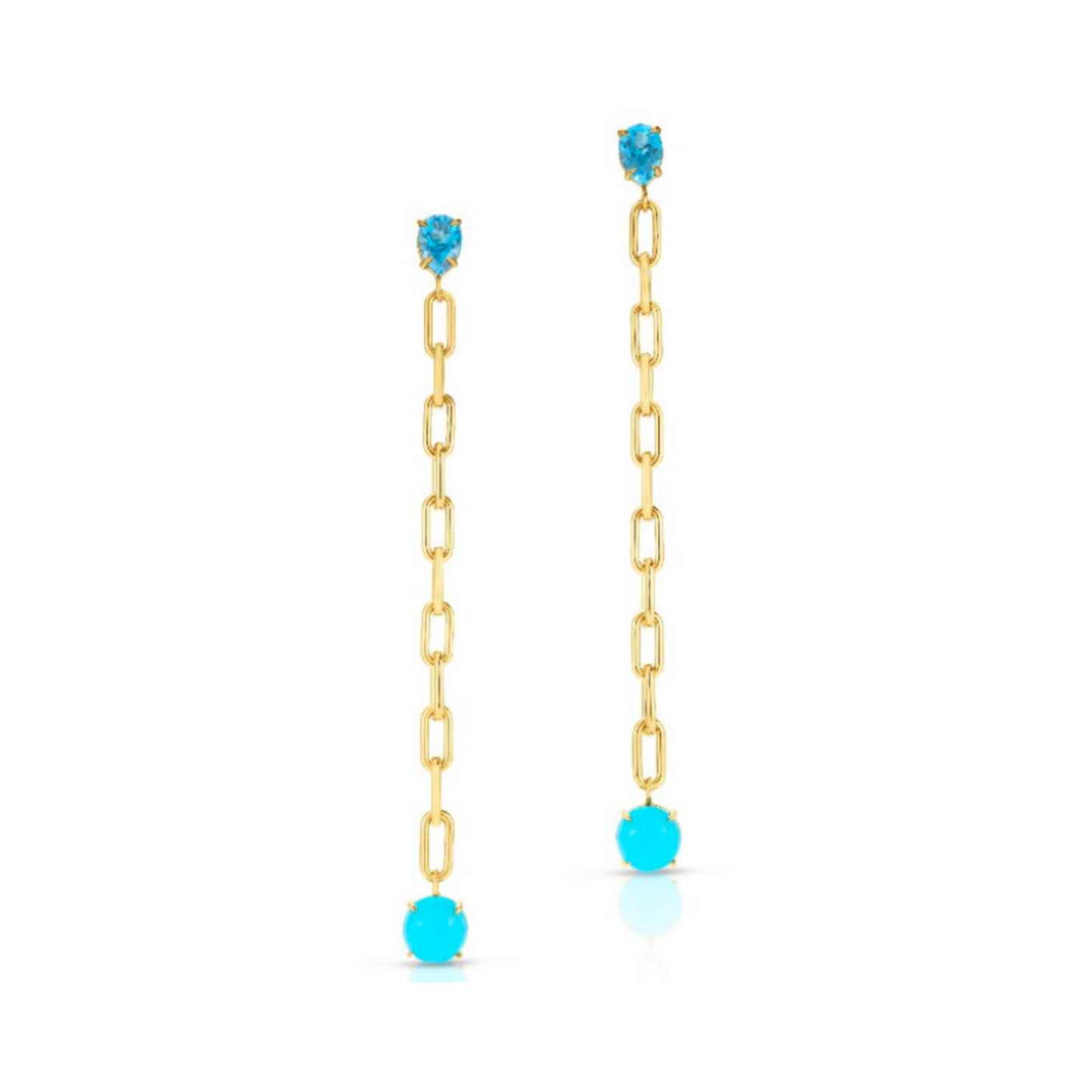 Topaz & Turquoise Chain Earring