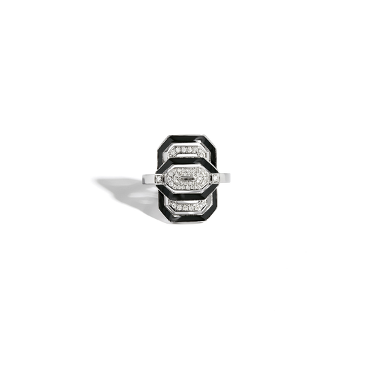 Petite My Way White Gold & Enamel Ring