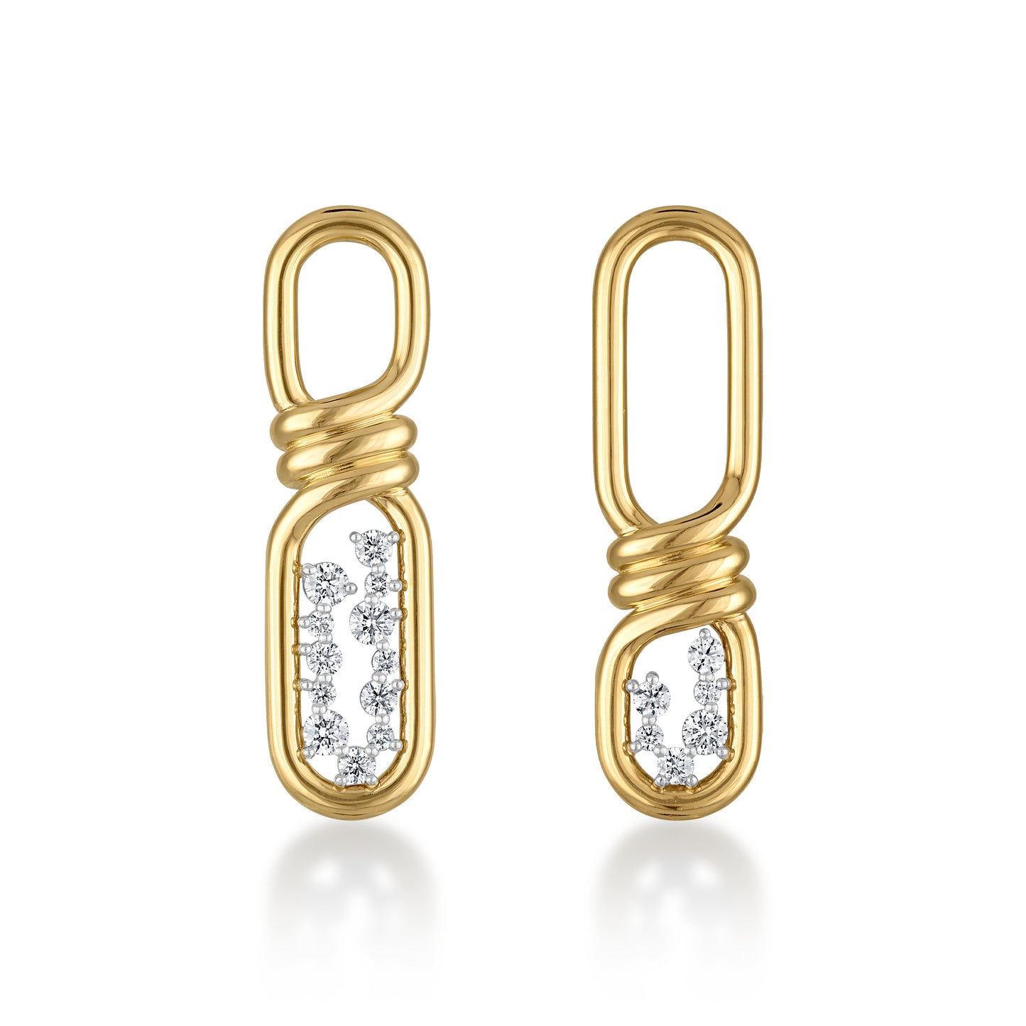 Twist Floating Diamond Earrings