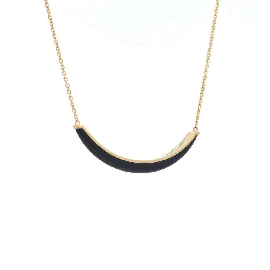 Luna Necklace - Gold Black Onyx