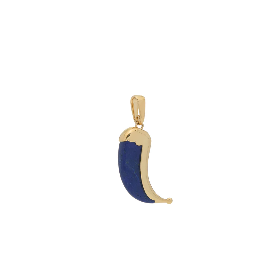 Wyld Dorian Horn - Yellow Gold and Lapis