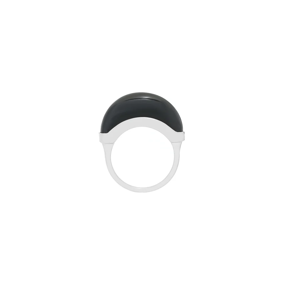 Luna Mini Ring - Silver & Black Onyx