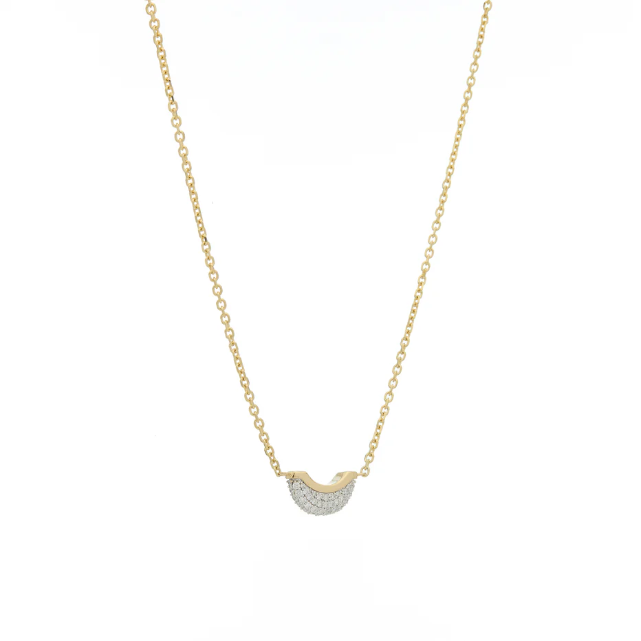 Luna Mini Necklace - Gold with Diamond White Pave