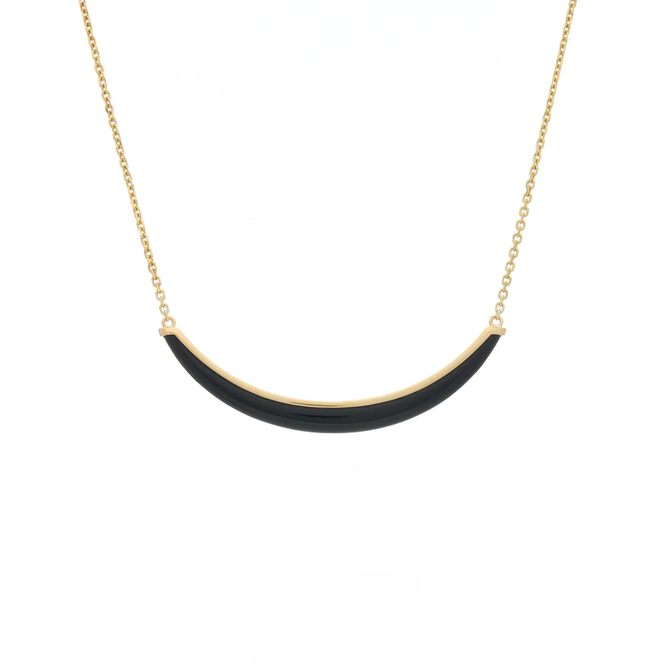Luna Necklace - Gold Black Onyx