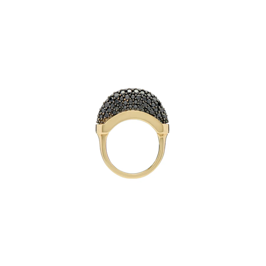 Luna Ring - Gold with Black Diamond Pave