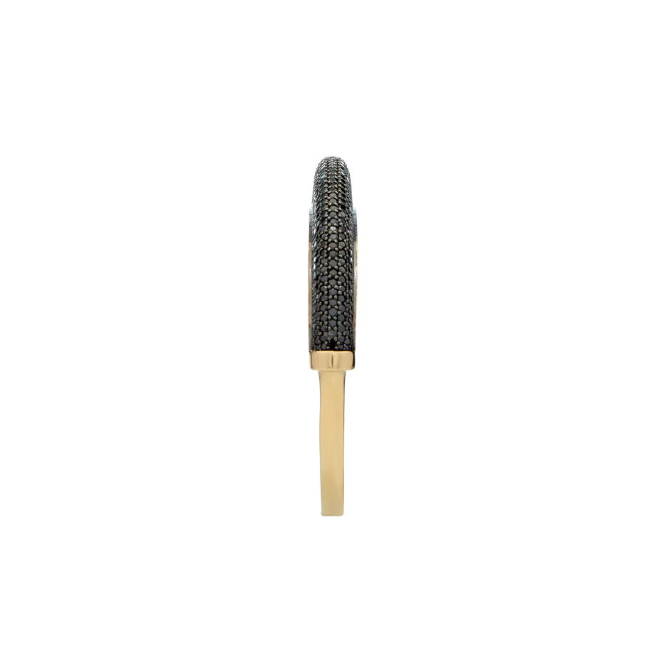 Luna Cuff -Gold Black Diamond Pave