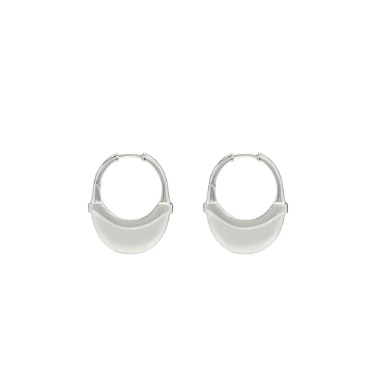 Luna Medium Hoops - Silver