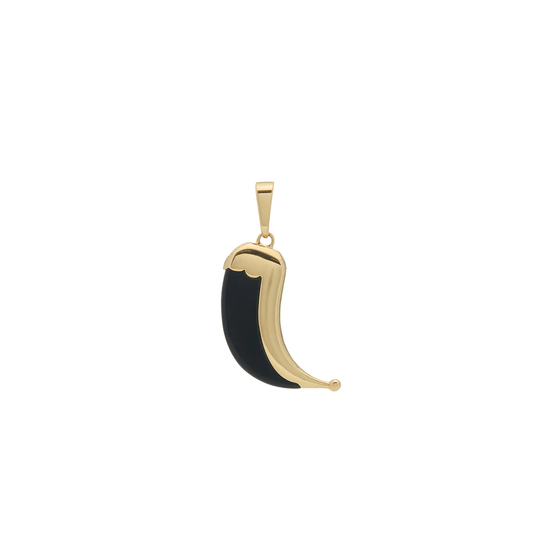 Wyld Dorian Horn - Yellow Gold and Black Onyx