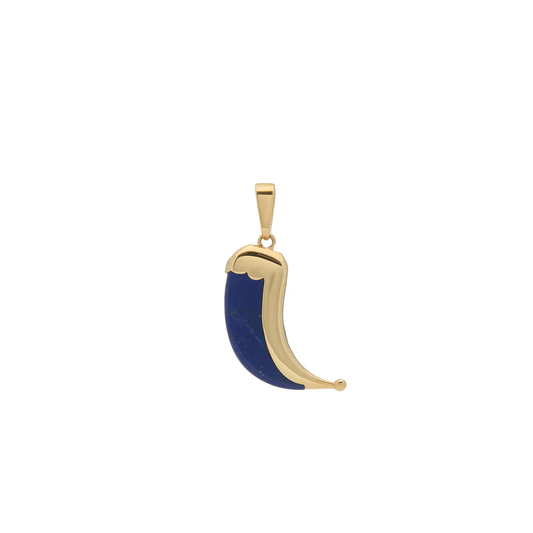 Wyld Dorian Horn - Yellow Gold and Lapis
