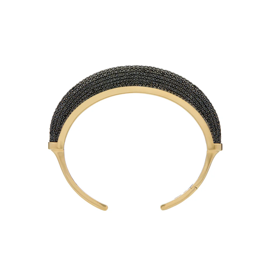Luna Cuff -Gold Black Diamond Pave