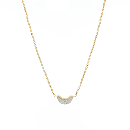 Luna Mini Necklace - Gold with Diamond White Pave