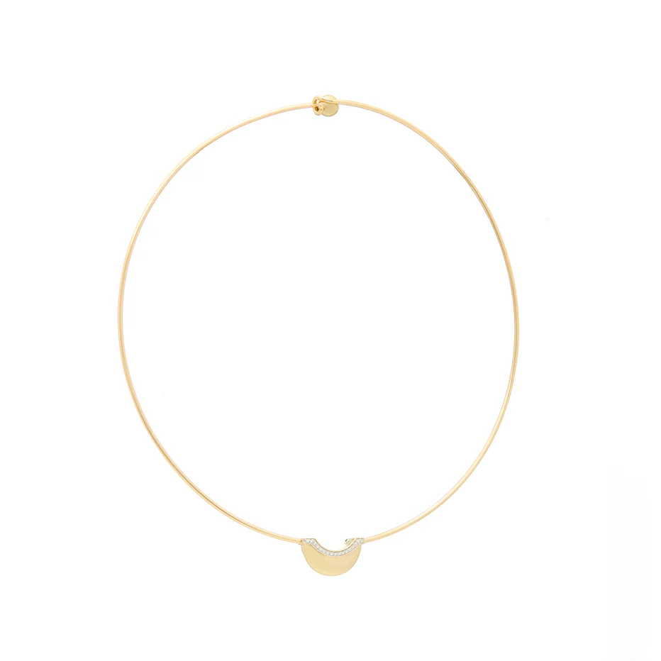 Luna Mini Necklace - Gold & Diamond Pave Detail