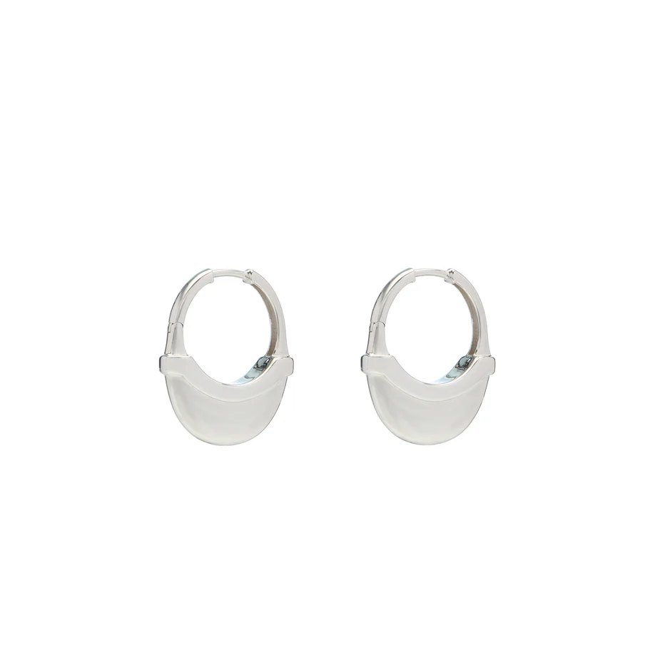 Luna Medium Hoops - Silver