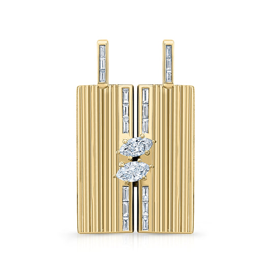 Medium Blade Double Marquise (Full Baguette Pave)