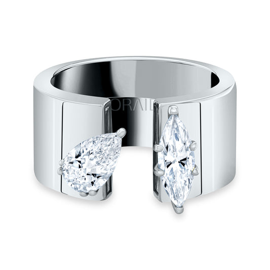 Retro Pear & Marquise ring