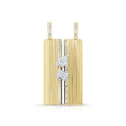 Large Blade Pear & Emerald (Baguette Pave)