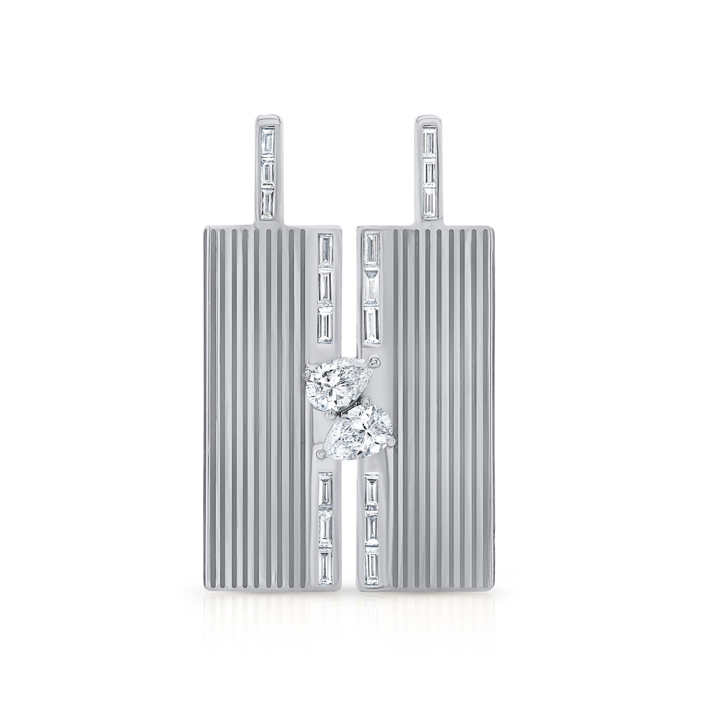 Medium Blade Double Pear (Full Baguette Pave)