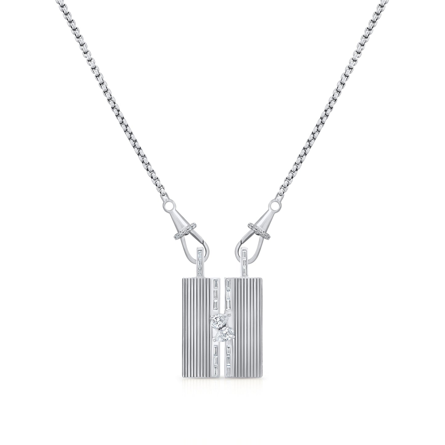 Medium Blade Double Pear (Full Baguette Pave)