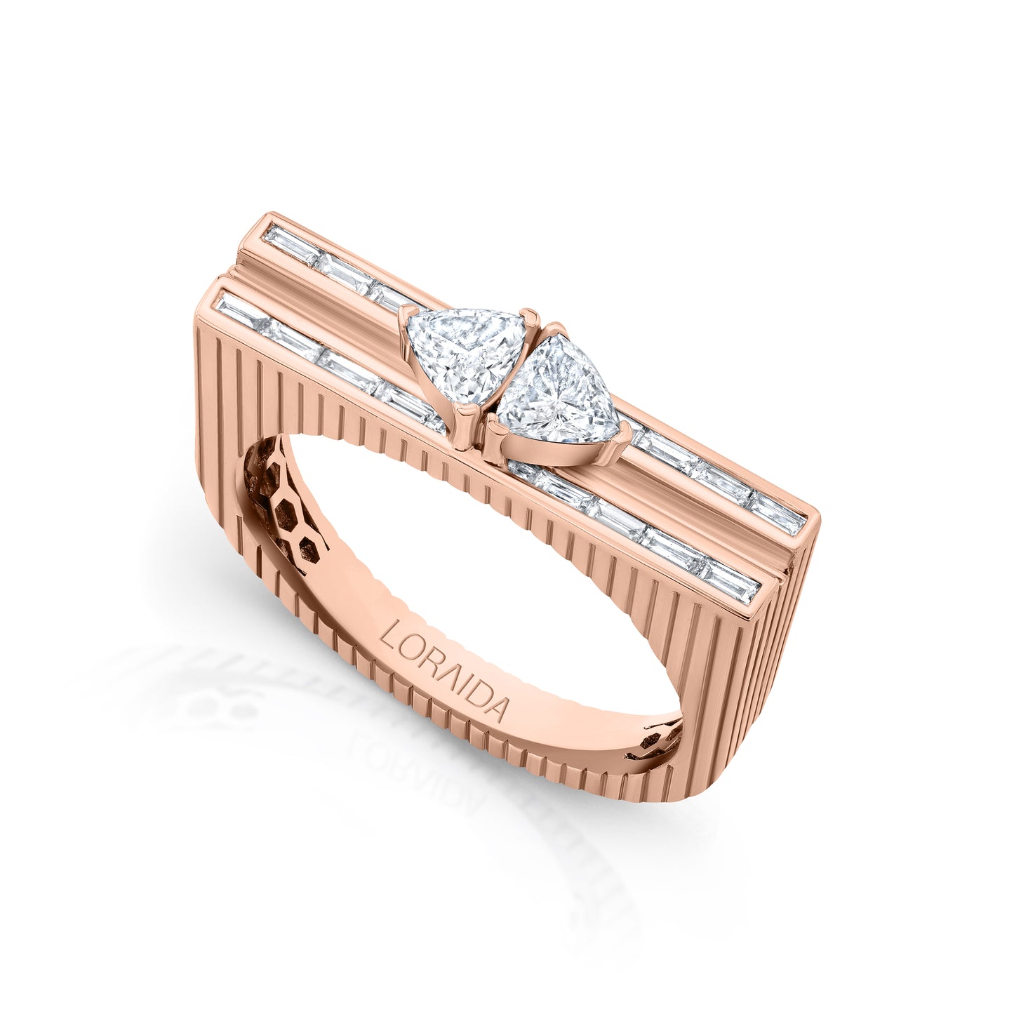 Blade Double Trillant & Baguette Ring