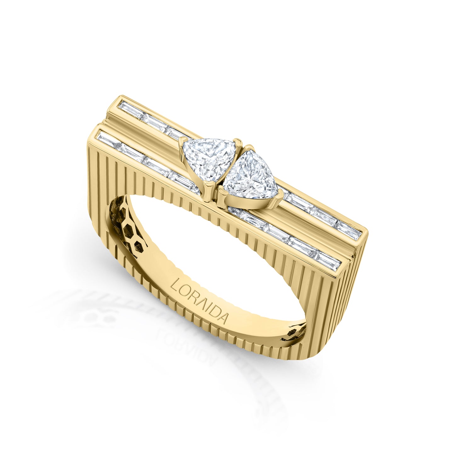 Blade Double Trillant & Baguette Ring