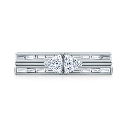 Blade Double Trillant & Baguette Ring