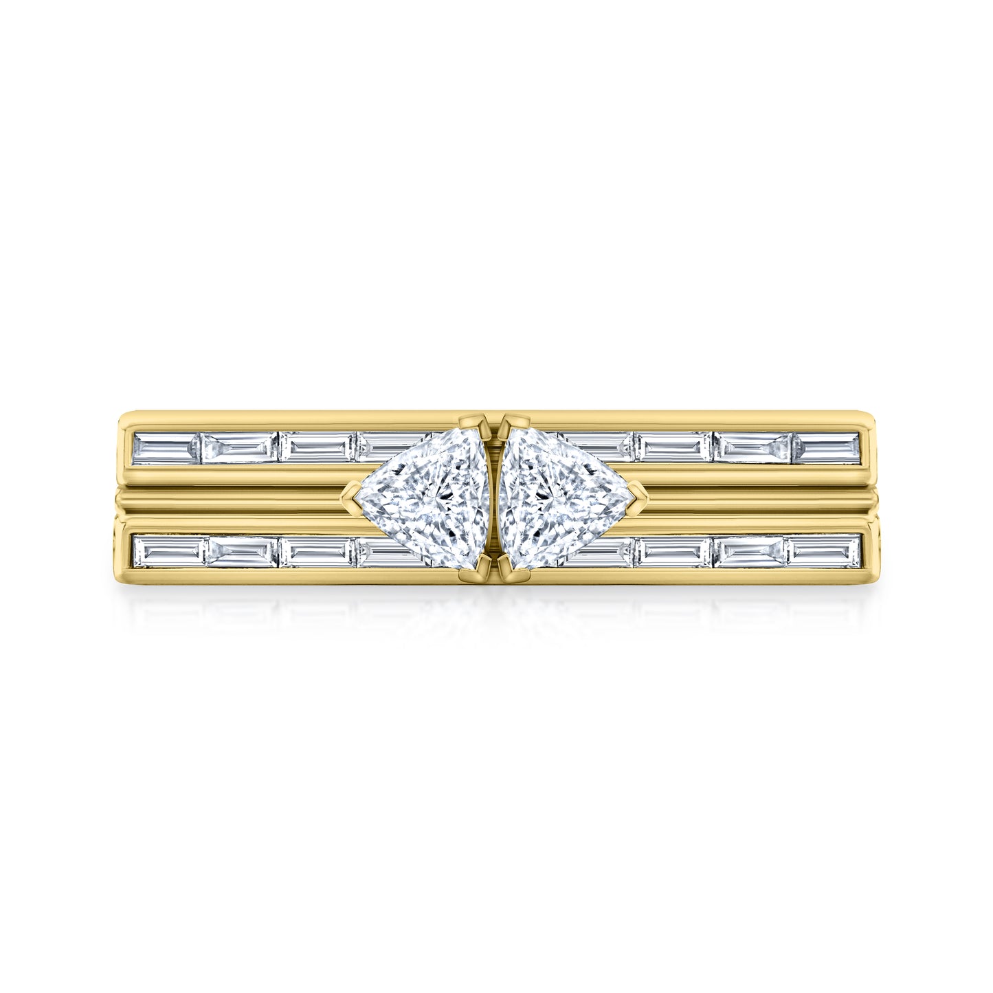 Blade Double Trillant & Baguette Ring