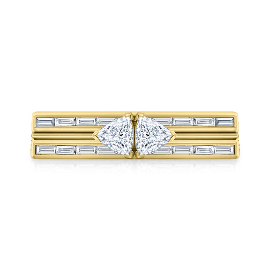 Blade Double Trillant & Baguette Ring